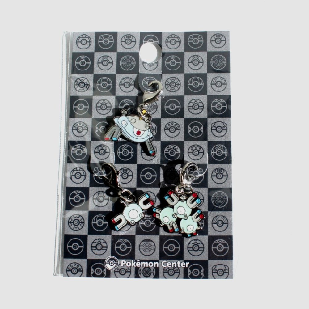 Pokemon Center Original Tokyo 3-Pc Metal Charm Set Magnemite Magneton Magnezone